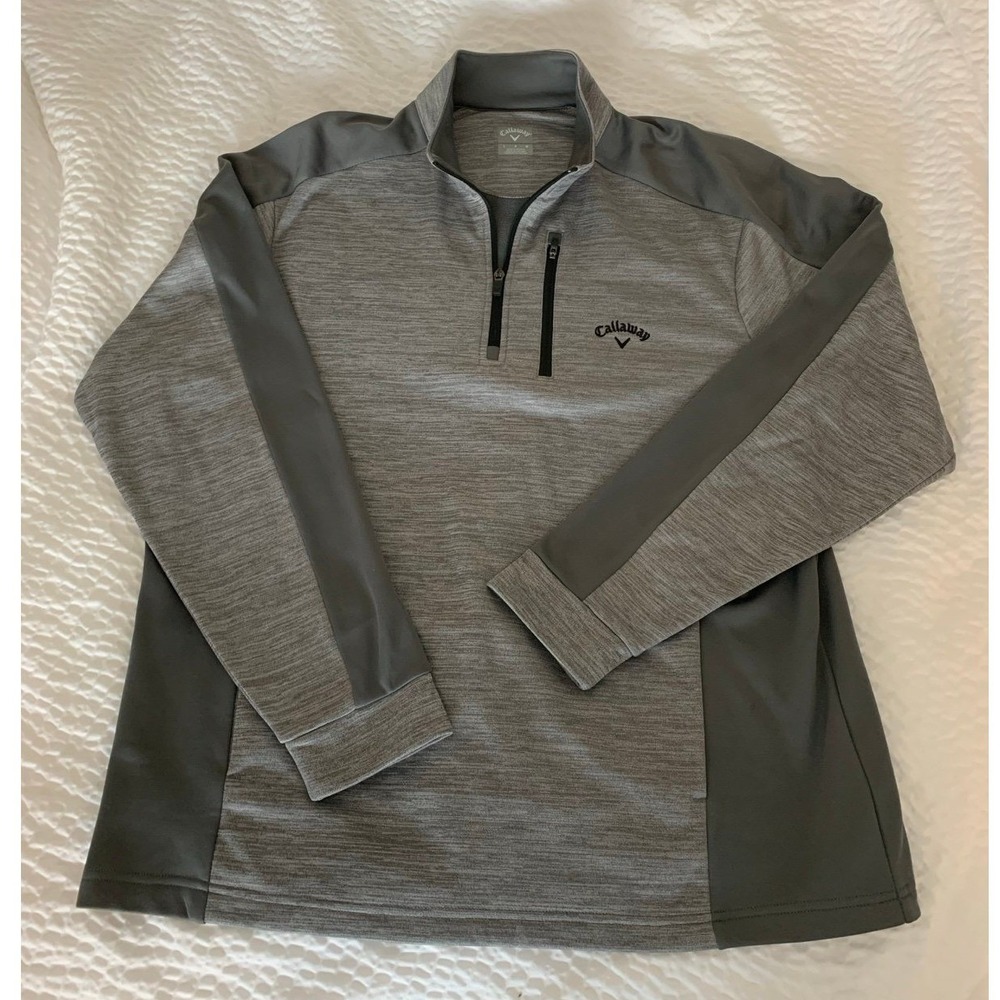 Callaway 1/4 Zip Pullover Mens Large Grey Golf Performance Sweater Gorpcore